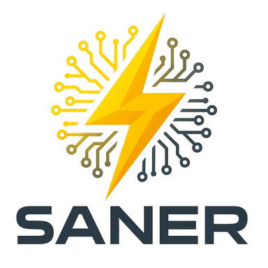 SANER — lightning mark with circuit paths